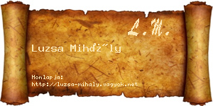 Luzsa Mihály névjegykártya